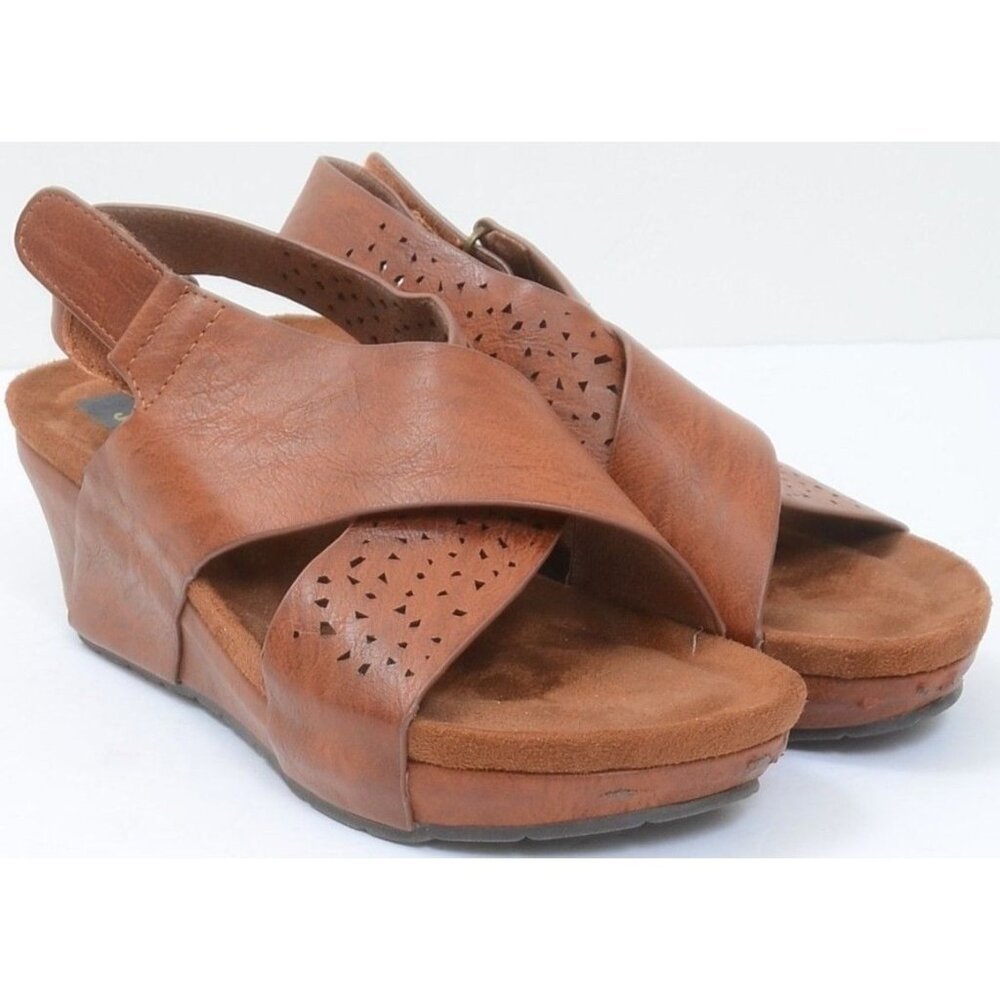 Natural Reflections Marsha Wedge Sandals Vegan Leather Boho Beachy Summer Sz 7 - Picture 5 of 9